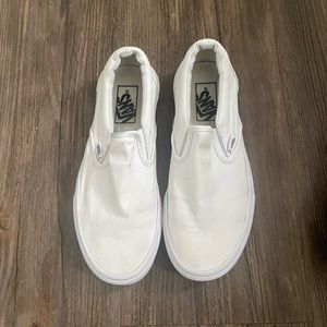 Unisex Vans white slip on shoes women’s US Size 8/ US MENS 6.5